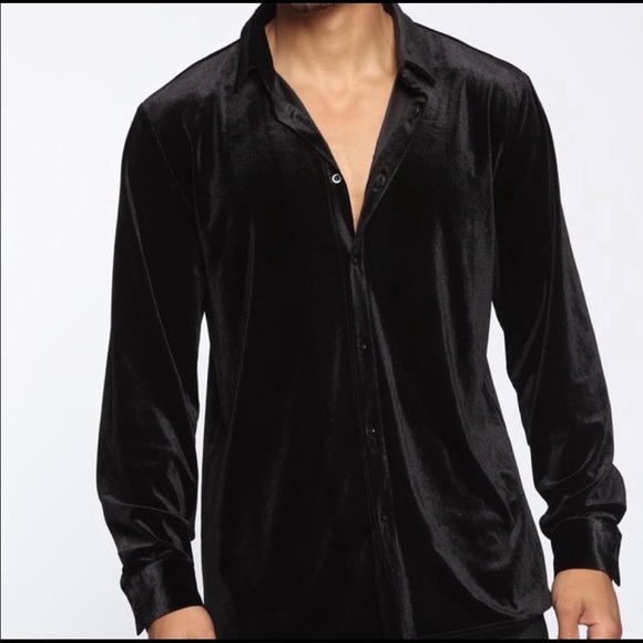 Fashion Nova Mens Velvet Button 